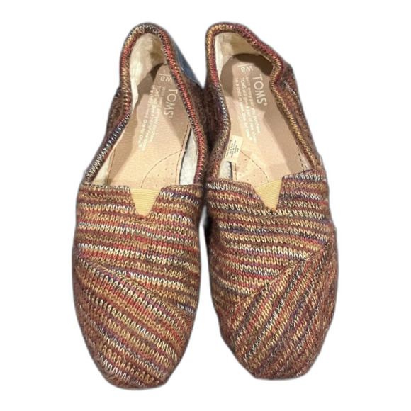 TOMS Brown Knit Fleece‎ Lined Classic Slip On - Picture 4 of 8